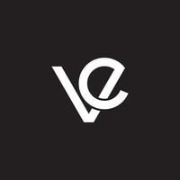 letter vc linked loop simple geometric logo vector