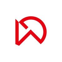 letters wd loop simple geometric red logo vector