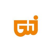 letters gwj simple linked geometric logo vector