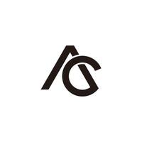 letter ac overlapping lines simple triangle logo vector