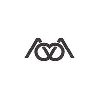 letter m loop infinity simple geometric lines logo vector