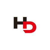 letter hbd simple geometric linked logo vector