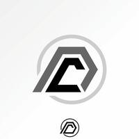 initial CD or DC italic font connect line fast run monogram sport tech brand vector