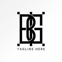 initial BIG or IBG font line connect capture window sport music gothic tech vector