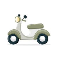 Retro scooter isolated on white background vector