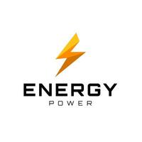 Thunderbolt Energy Power Logo Design with modern and dynamic style of Lightning symbol vector