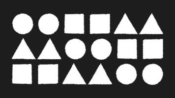 Grunge frame collection with triangle, round, square shapes. Brush stroke texture and stamp border effect. Handcrafted paint elements. illustration vector