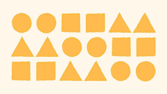 Hand drawn grunge triangle, circle, square shapes. Brush painted rough frames with stamp texture. Geometric border set. mockup