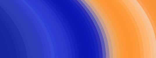 Abstract curved lines blend blue and orange hues vector