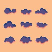 set of cloud with sunset or dawn color composition vector