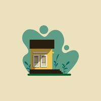 ILLUSTRATION 12 WITH FLAT DESIGN OF MODERN HOUSE WITH NATURE ELEMENT vector