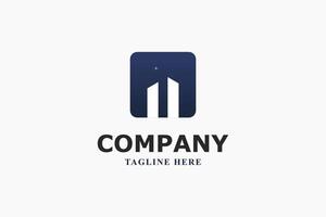 building and city at night logo vector
