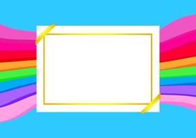 certificate template with golden frame on colorful for background vector