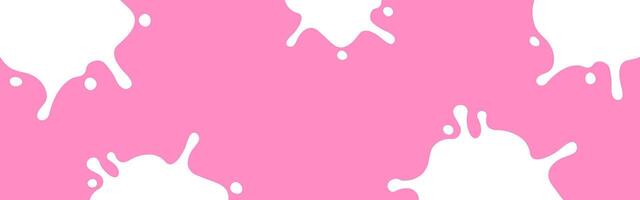 milk splash on pink for banner, milky splatter on pink background, copy space, milk blob shape for graphic symbol, blot stain of milk splashing vector
