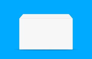 white box for packaging product, soap box wrapping mockup in front, cardboard box blank isolated on light blue vector