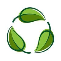 recycle leaf symbol shape, recycling icon, eco symbol vector