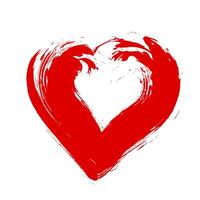 scribble heart shape sketch red, hand drawn heart symbol isolated on white, heart shape in paint stripe brush stroke vector