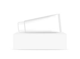 tube and box mock-up for toothpaste packaging design, tubes white front the boxes for package template design, 3d illustration vector