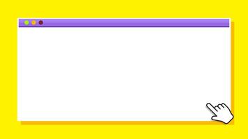 window form blank on yellow for banner background, template window frame on yellow, copy space, mock-up display social for user website interface vector