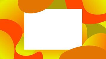 yellow orabge free form shapes gradient and white frame, blob geometry wave flat lay for copy space vector