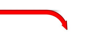 red arrow pointing down isolated on white, business and finance concept, arrow red pointing down symbol, direction arrow sign vector