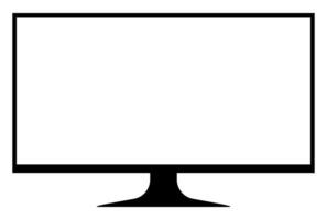 tv lcd wide screen isolated on white, blank screen display flat television digital, modern television display for design vector