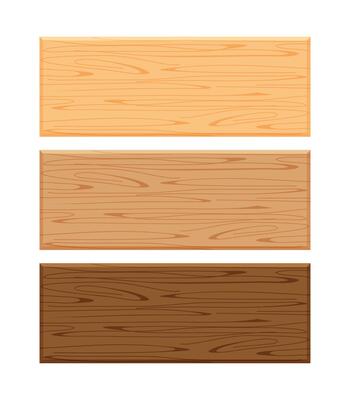wood board isolated on white, planks wood brown various types horizontal, empty wooden plank board for copy space, plank light brown and a dark brown set