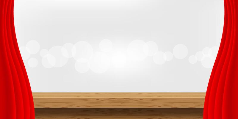 empty wood table and luxury red curtains for advertise product display, wooden top table decoration with curtain red, wood plank board space for banner copy space text, tabletop front view