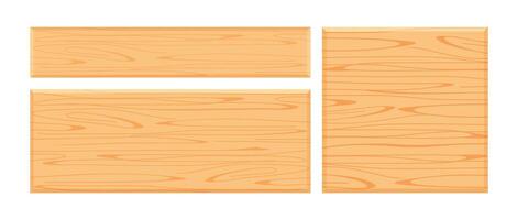 wooden plank light brown set isolated on white background, wood board various types horizontal and square, empty planks wood, wooden sign for copy space text, set of plank wood light brown for signage vector
