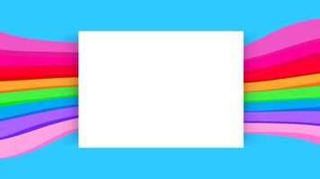 white border frame on blue and colorful graphic background, paper white frame on colorful modern for banner web vector