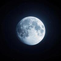 Glowing Moon Against Night Sky photo