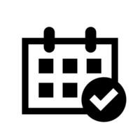 calendar icon, schedule symbols, calendar with agree symbol vector