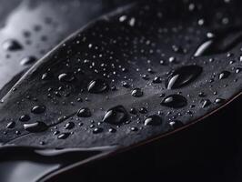 Leaf with Natural Water Droplets Photographed Realistically photo