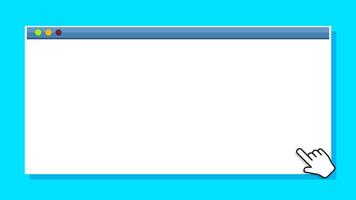 window form blank on blue for banner background, template window frame on blue, copy space, mock-up display social for user website interface vector