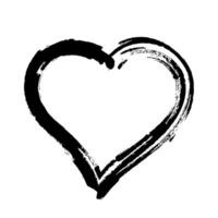 scribble heart shape sketch black, hand drawn heart symbol isolated on white, heart shape in paint stripe brush stroke vector