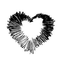 scribble heart shape sketch black color, hand drawn heart symbol, heart shape in paint stripe brush stroke vector