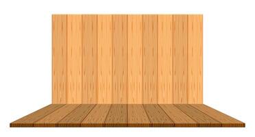 wooden backdrop for display and copy space, panel wood plank empty front view for background, wooden brown for decoration stage floor display, vintage wood plank for banner design, wooden plank wall vector