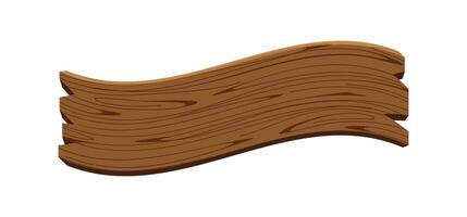 curved wooden planks isolated on white, wood plank curve for signs and copy space, wooden signs curve shape, empty wood plank brown for message text, wood board with wave ripple shape vector