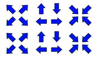 blue arrow and diagonal arrow sign for map, arrow button for graphic game, arrow for direction vector