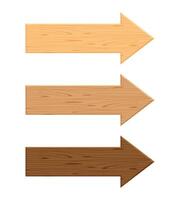 wooden arrow plank isolated on white background, wood direction sign, wood arrow shape for signboard copy space, empty panel wood for direction and pointing sign, signpost wood brown for message text vector