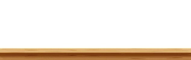 empty wood plank, plank table in front view, wooden desk, wood plank top on white for banner background, copy space vector