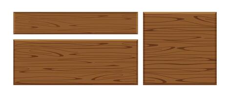 wooden plank dark brown set isolated on white background, wood board various types horizontal and square, empty planks wood, wooden sign for copy space text, set of plank wood dark brown for signage vector
