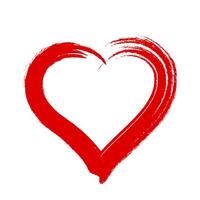 scribble heart shape sketch red color, hand drawn heart symbol isolated on white, heart shape in paint stripe brush stroke vector