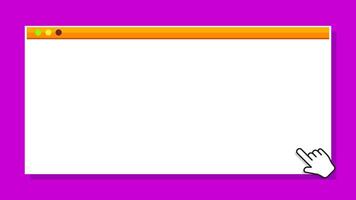 window form blank on purple for banner background, template window frame on purple, copy space, mock-up display social for user website interface vector