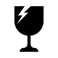 broken glass for fragile symbol, broken glass icon vector