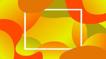 colorful free form shapes gradient and white frame, simple blob geometry wave flat lay vector