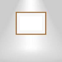 wood frames on gray wall, portrait brown wooden frame, mock up template picture frame, frames cute for photo, vintage wooden frames chic and luxury, mock-up frames for art gallery show vector