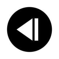 back icon, step backward next icon, media control skip back symbol vector