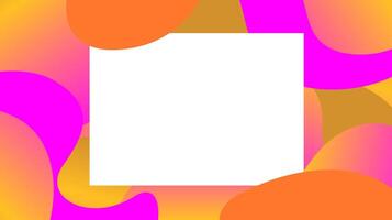 orange free form shapes gradient and white frame, blob geometry wave flat lay for copy space vector