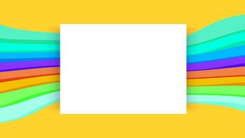 white paper frame on blue and colorful graphic background, paper white frame on colorful modern ad for banner web, border frames for decoration backdrop fashionable, colorful wall with frames blank vector